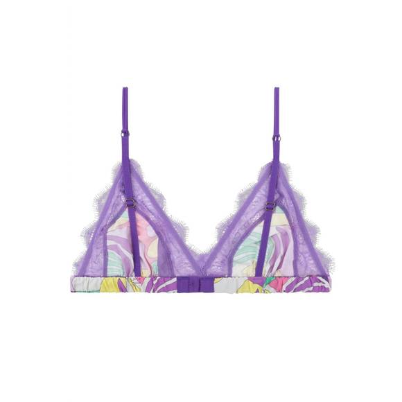 NEW LOVE STORIES lace lila print bralette in multi print lila